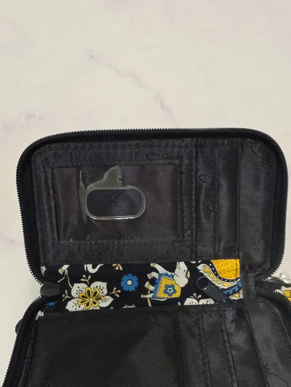 Vera Bradley Quilted Floral Zip Wristlet Wallet - Navy, Yellow & White Set Of 2 - Picture 9 of 9